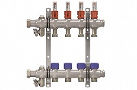 Коллекторная группа Elsen, 1", 8 контуров, размер отвода-3/4", без вентилей и расходомеров, нержавеющая сталь