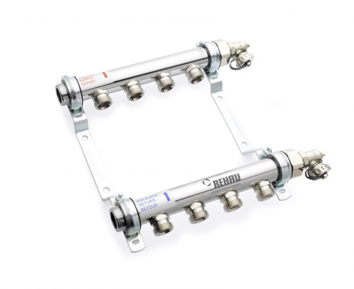 Коллектор Rehau 1", HLV 12, выход-3/4" ЕК, нержавеющая сталь